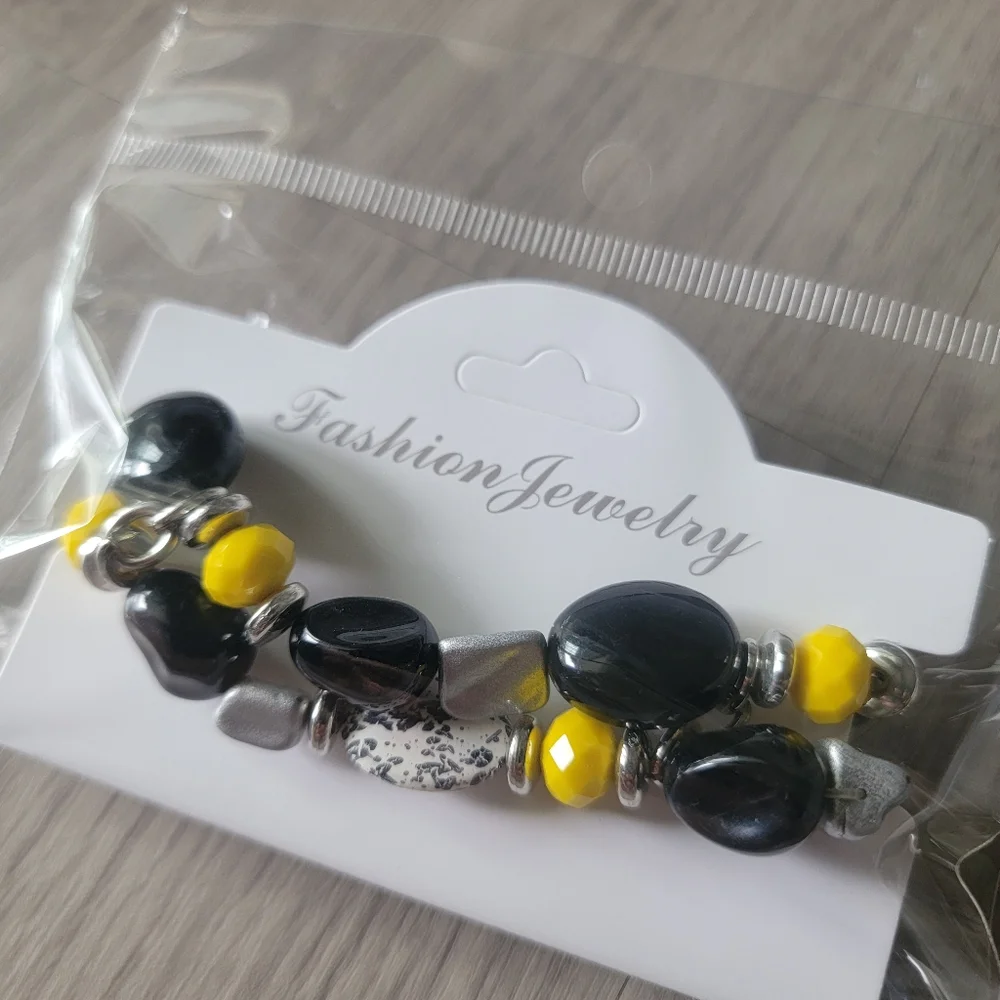Fashion Jewelry Black and Yellow Bracelet